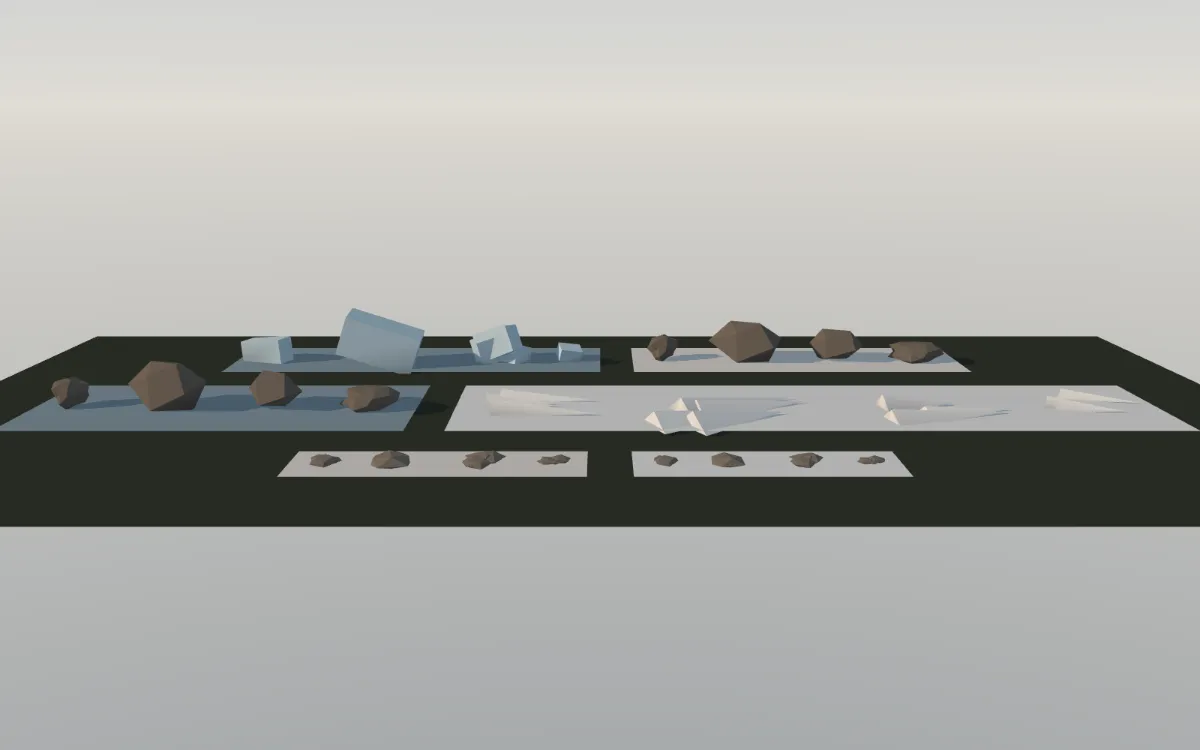 Crevasse Field props view