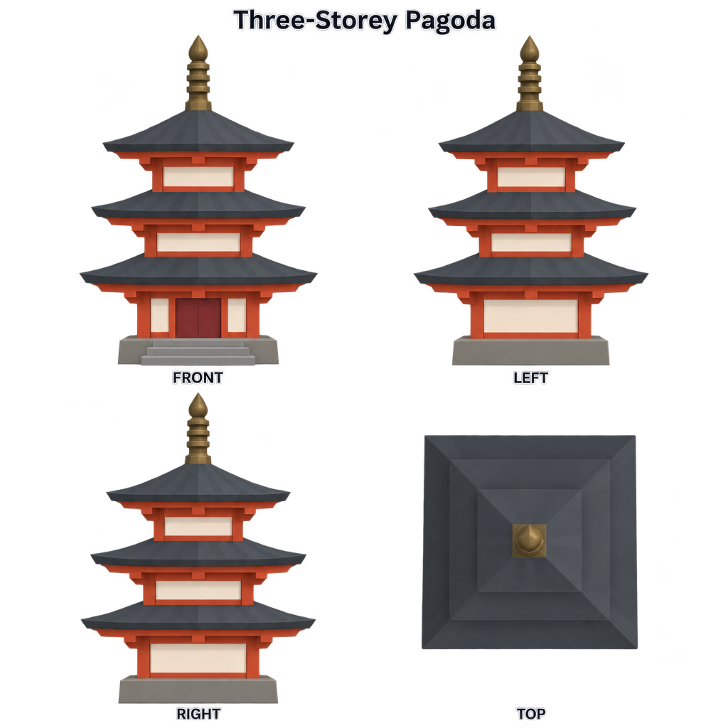 Three-Storey Pagoda concept sheet