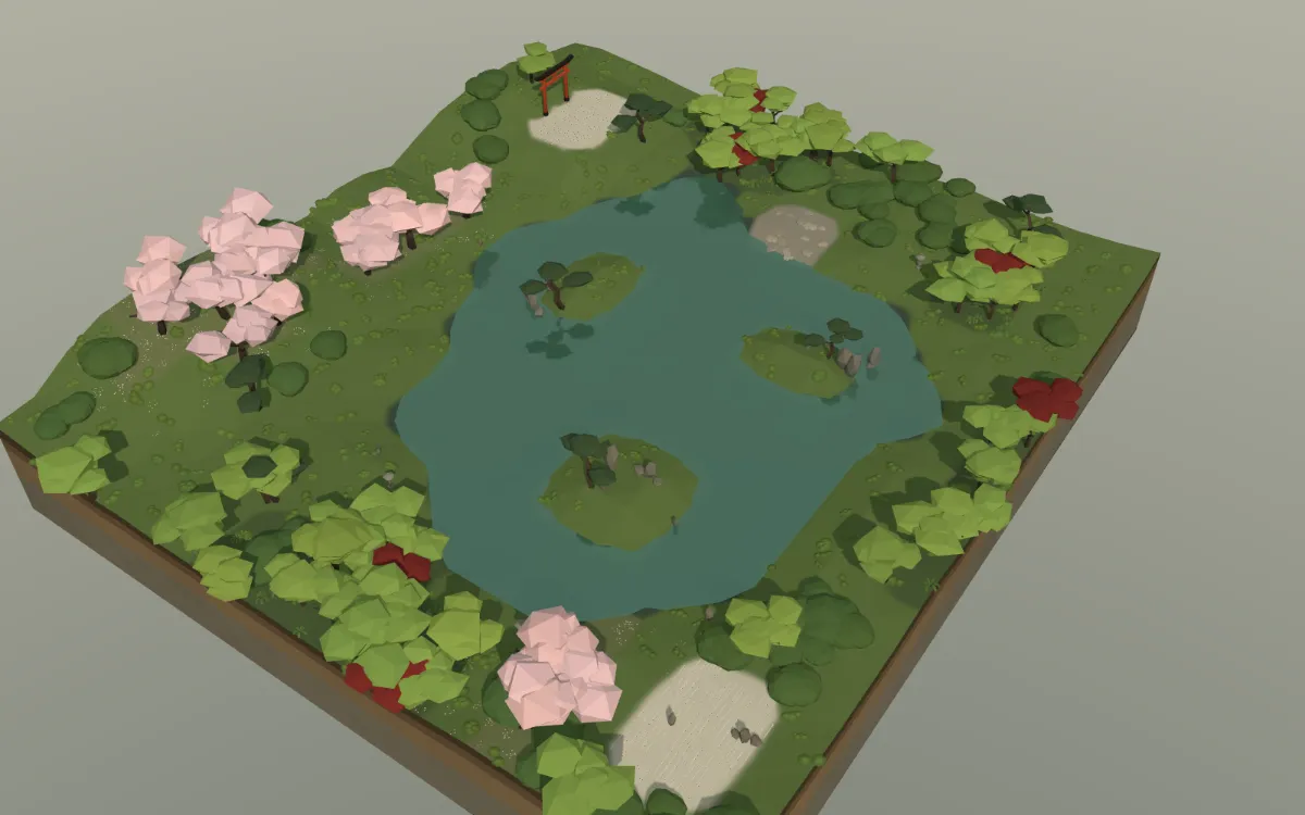 Moss Pond Garden reverse aerial view