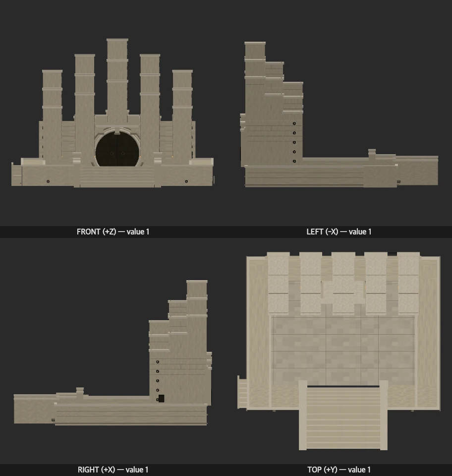 The Reserved Silence model elevations