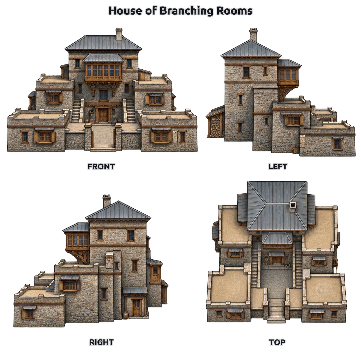 House of Branching Rooms concept sheet